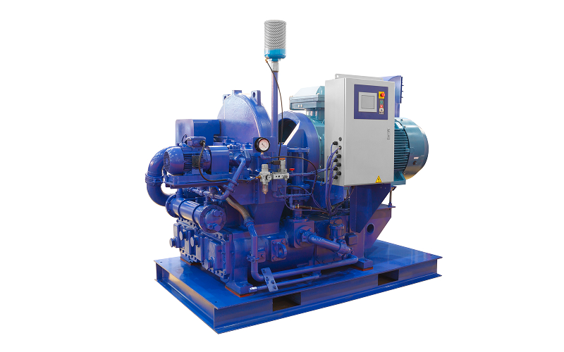 High-pressure industrial mud pump used in oil drilling operations.
