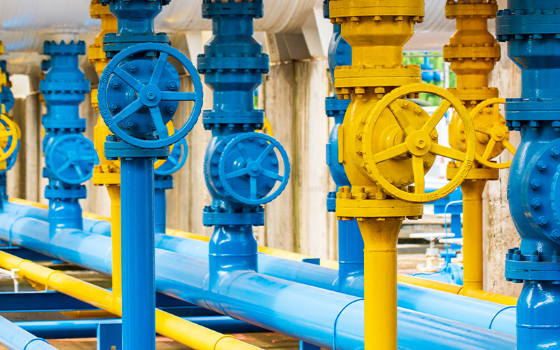Industrial gate valves for large-scale fluid control systems.