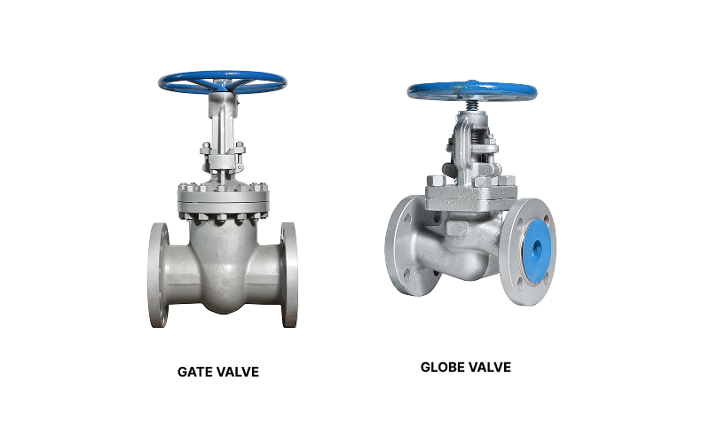 Various manual handwheel valves are depicted, including gate and globe valves, as well as wafer-style butterfly valves.